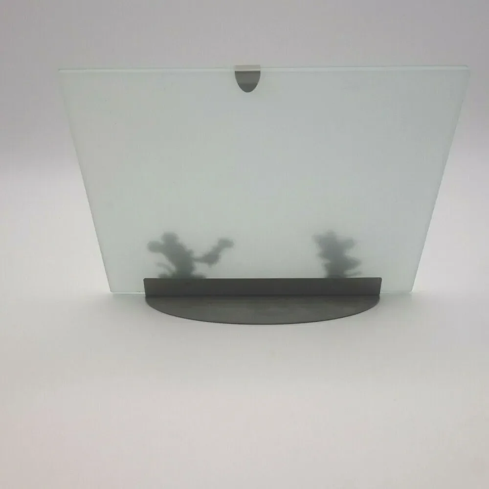 Disney Michael Graves Mickey Minnie Mouse 4x6 Silver Picture Frame Frosted Glass